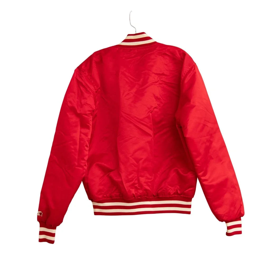 VTG Starter Maryland Terrapins Red Satin Varsity Bomber Jacket Men L Retro 80s - Picture 8 of 8